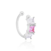 Tiny Earrings Silver 925 Women Jewelry Pink and Crystal Ear Cuff Earcuff 925 Silver Orecchini Pietre