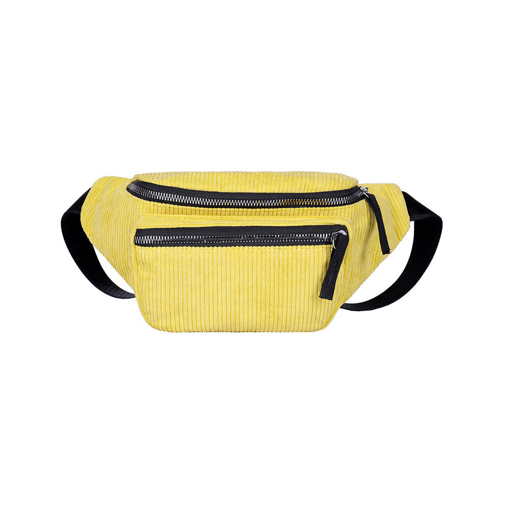 Corduroy Waist Bag Zipper Chest Bag Sport Travel Girl Female Waist Belt Bags Phone Fanny Pack for Women-image-OPC-PBSHRJ6-NEW