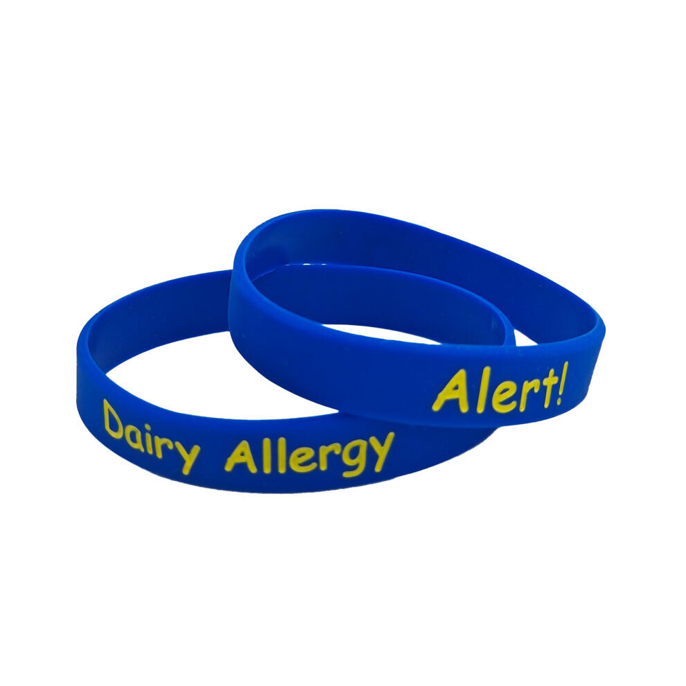 1PC Medical Alert Dairy Allergy Silicone Wristband 5 Colours Adults Size Bracelets&Bangles Awareness Armband SH337