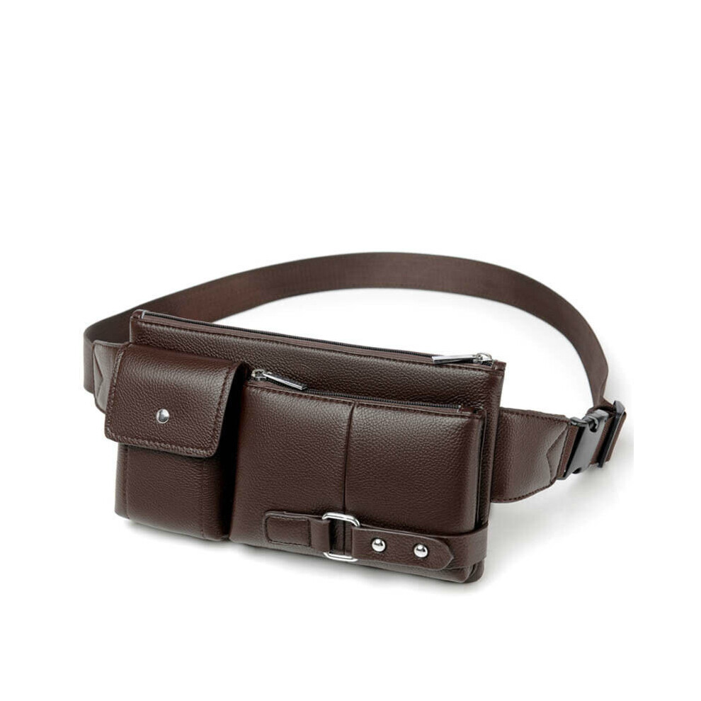 Pocket Fanny Pack PU Leather Waist Bag Slim Shoulder Bag Hip Purse Adjustable Belt Strap Casual Pouch Outdoor Bag-image-OPC-PBSHRVP-NEW