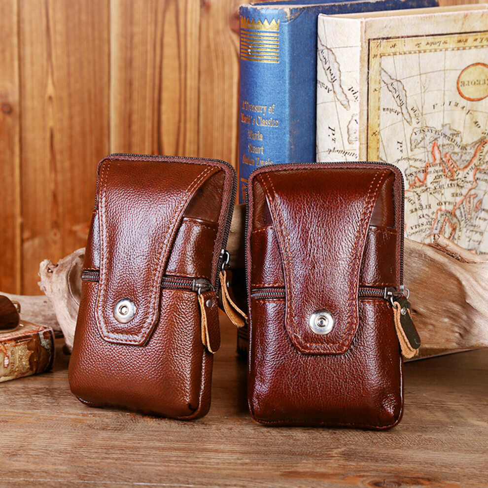 Men's Bag Leather Waist Bag Business Waterproof Phone Belt Bum Zip Pouch Outdoor Travel Sports Purse-image-OPC-PBSHRVS-NEW