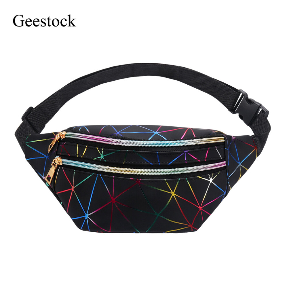 Geestock Holographic Waist Bags for Women Banana Female Fanny Pack Hip Belt Bag Geometric Waist Packs Chest Bags-image-OPC-PBSHSCC-NEW