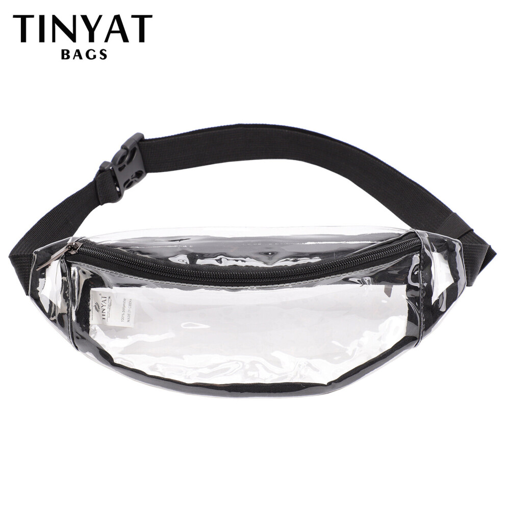 Clear Women's Waist Bag Packs Concert Shoulder Belt Bag Man Casual Fanny Pouch PVC Bag For Women 2 Pockets-image-OPC-PBSHSHM-NEW