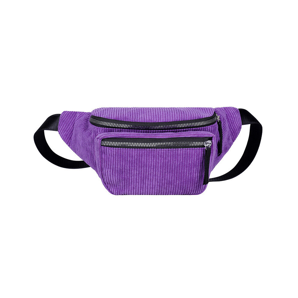 Corduroy Waist Bag Zipper Chest Bag Sport Travel Girl Waist Belt Bags Phone Waist Pack for Women-image-OPC-PBSHT2S-NEW