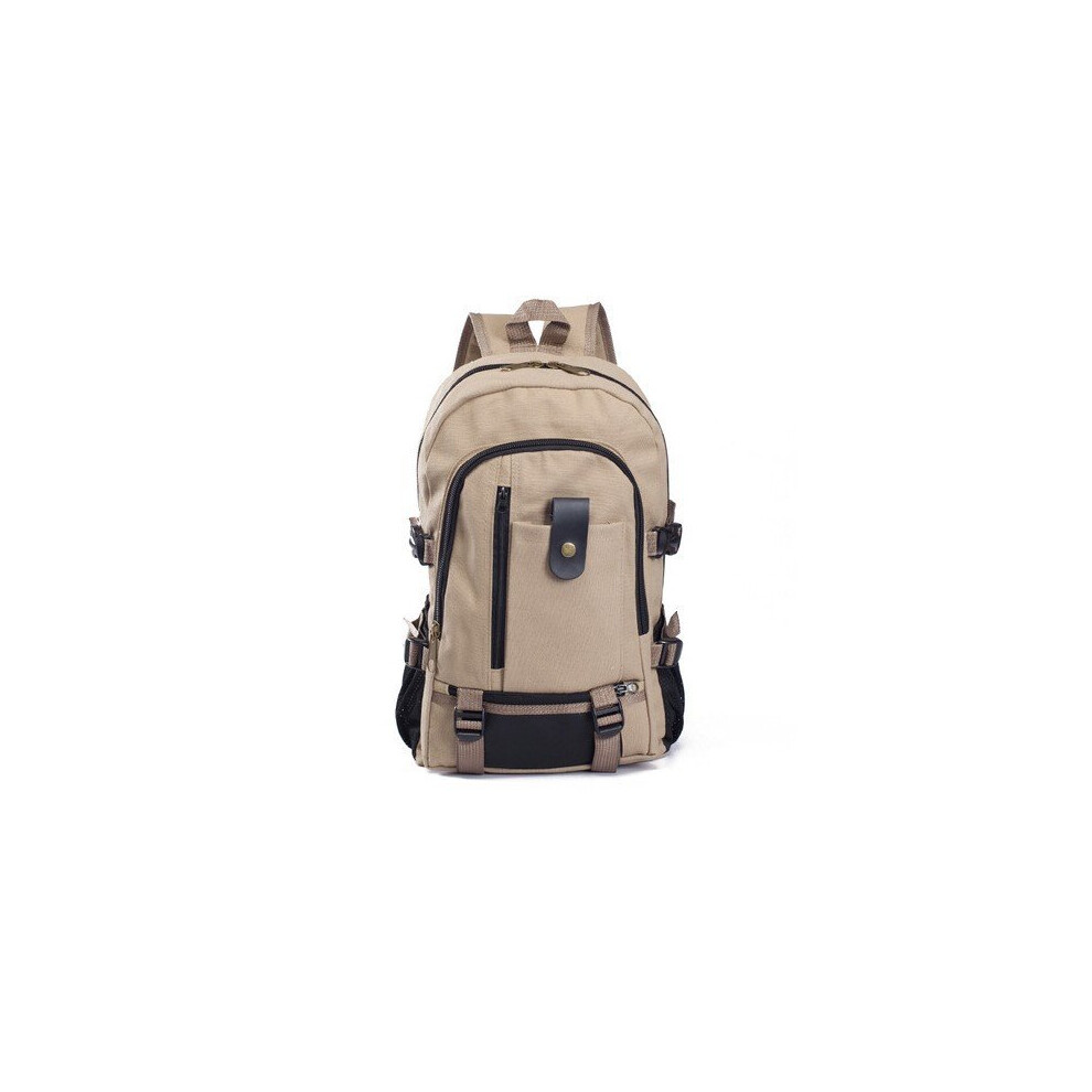 (beige, 17 Inches) Casual Camping Male Backpack Laptop Backpack Hiking Bag Large Capacity Men Travel Backpack Canvas Youth Sport Bags