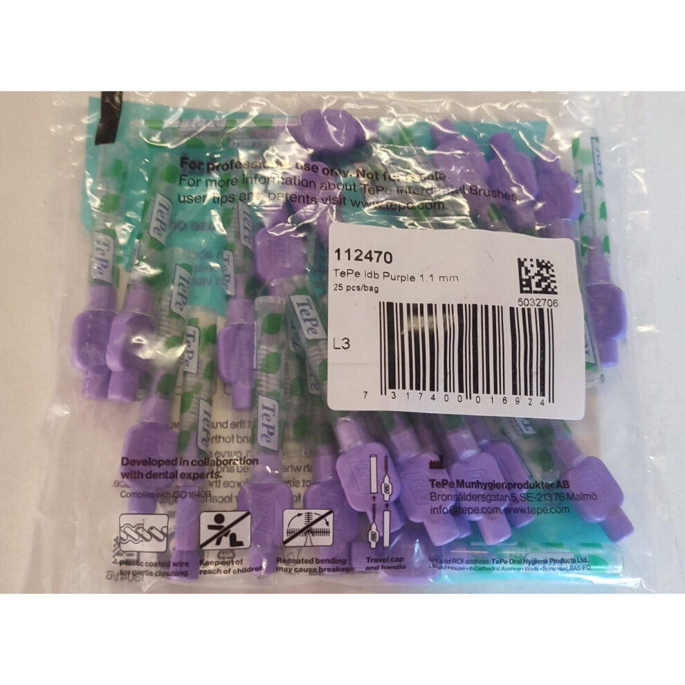 TEPE Original Interdental brush Purple Colours | Pack of 25 Brushes