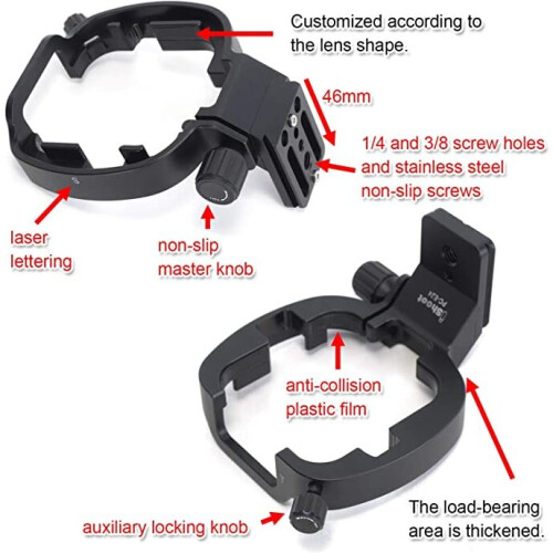iShoot Tripod Mount Ring, Lens Collar Support Holder for Nikon PC-E Micro 2