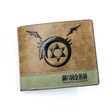 Anime Fullmetal Alchemist Mens Wallet Ouroboros Snake Sign Cartoon PU Purse