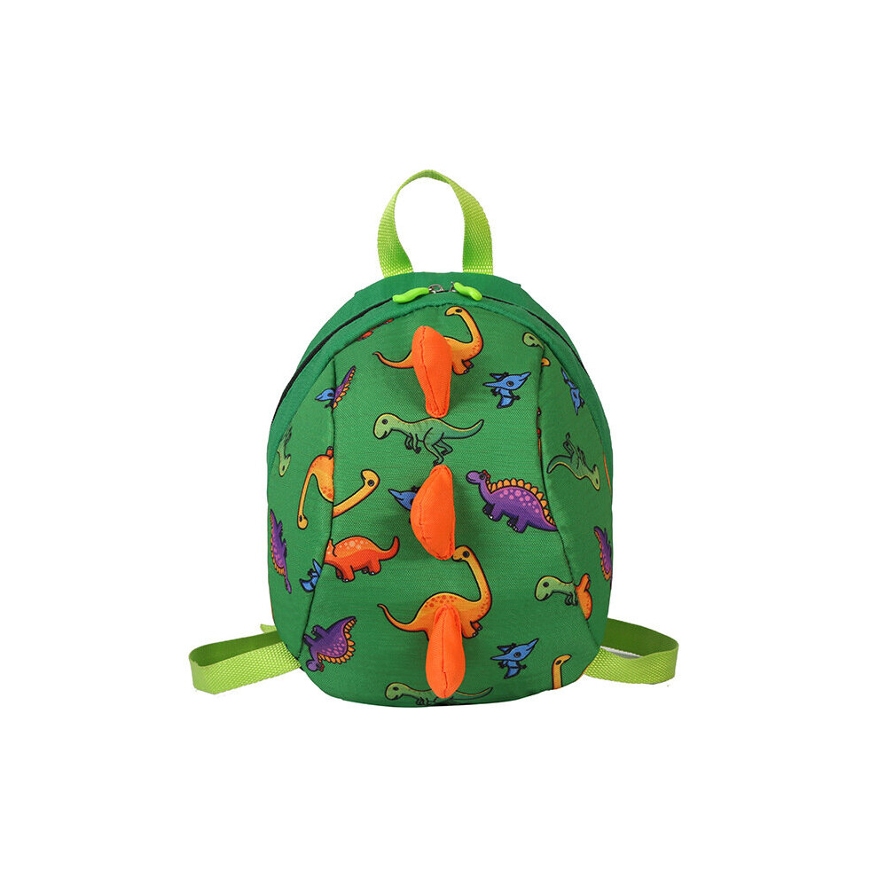 Kids Baby Safety Harness Backpack Canvas Lovely Leash Toddler Anti-Lost Dinosaur Shark Bag Green