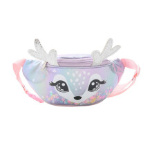 Girls Cartoon Sequins Waist Bag Women's Waterproof PVC Small Deer Belt Crossbody Shoulder Bag Travel Phone Pouch Waist Bag