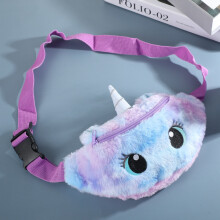 Cartoon Unicorn Waist Bag For Women/girl Plush Toys Pink Fanny Pack Children's Shoulder Belt Bags Kids Phone Pouch Chest Bag