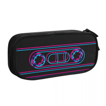 3D Cassette (black) Pen Box Student School Anime Zipper Pen Bag Child Stationery Bag pencase Gift