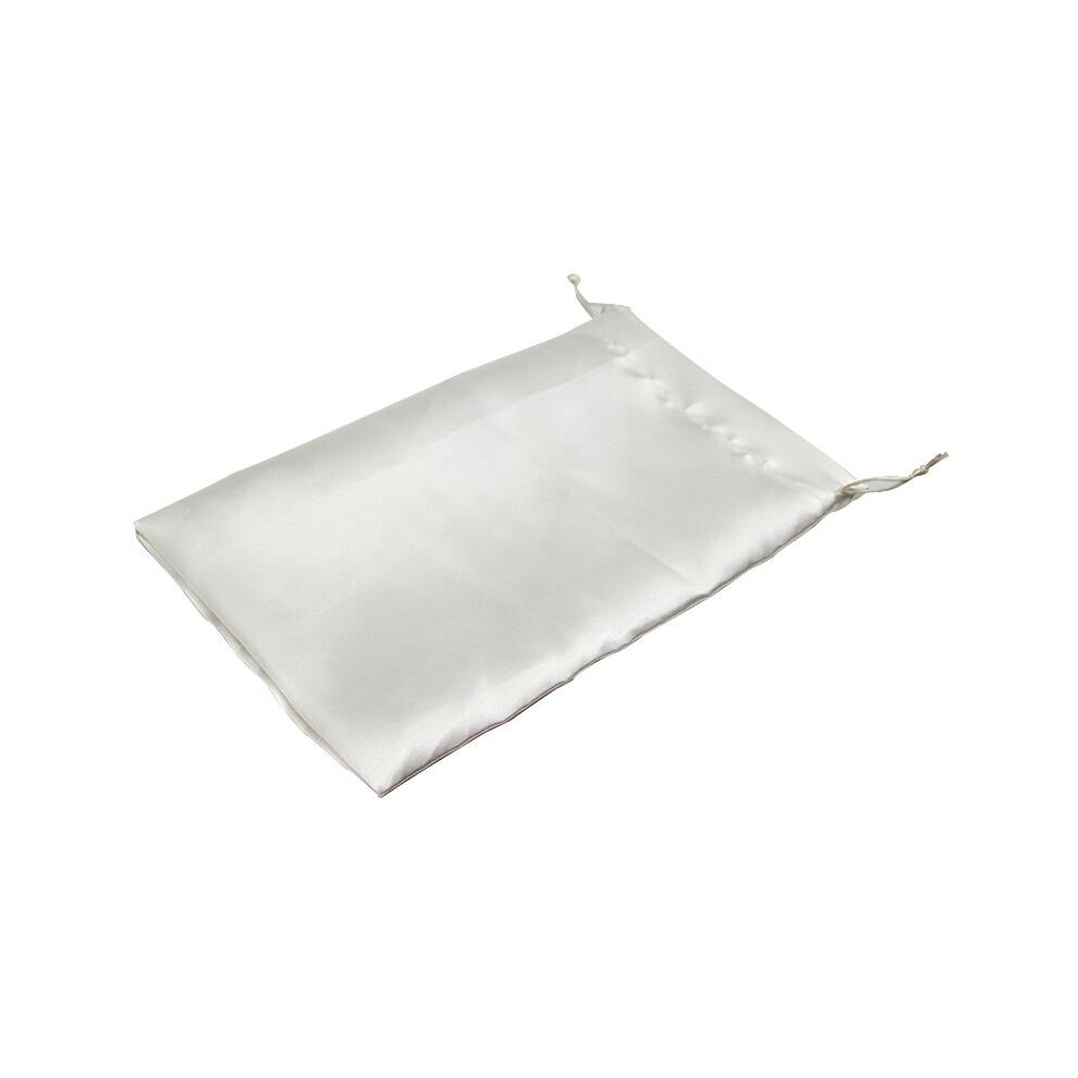 Unisex White Wig Wrap Bag Satin Silky Drawstring Bags For Women Wig Extension Storage Packaging Accessories Bags