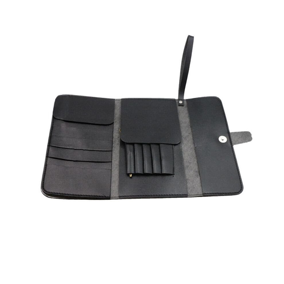 Foldable Hair Scissor Bag PU Leather Scissors Pack Barber Hairdressing Tool Pouch Case