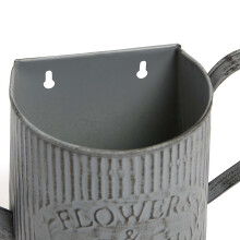 (Grey) AAMEN Metal Flower Pot Hanging Watering Can Planter