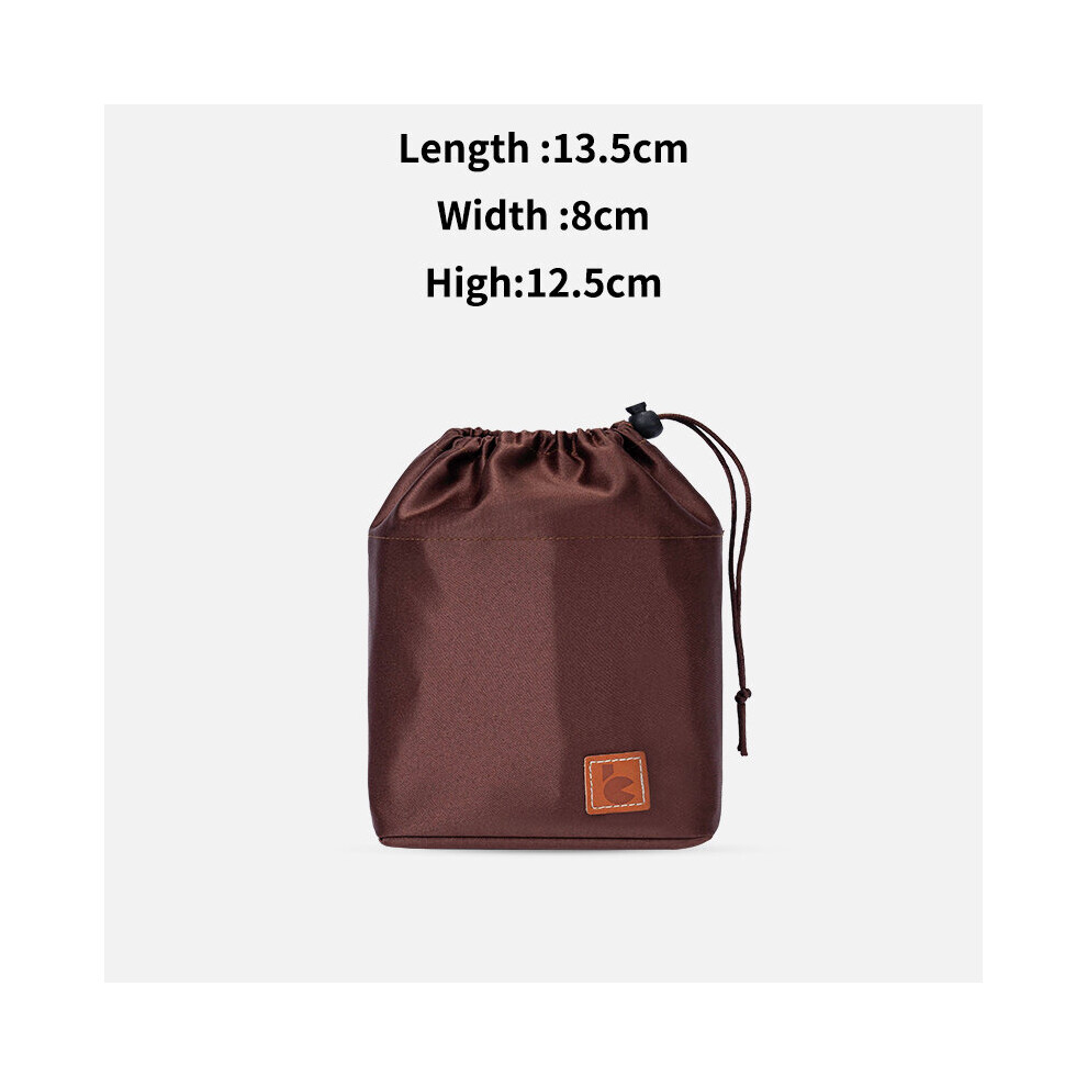 Brown Purse Organizer Insert,Soft Satin Fabric Drawstring Makeup Bag Liner Storage,Handbag Tote Inner Shaper,For T Monogram Bucket Bag
