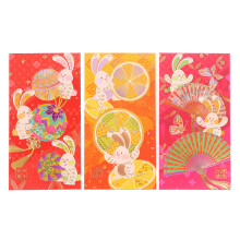 3Pcs Chinese Rabbit Year Cartoon Red Envelope Childrens Hongbao Spring Supplies