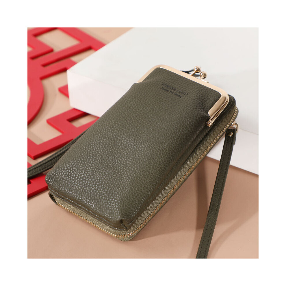 21 Ladies Mobile Phone Bag Lychee Pattern Solid Diagonal Shoulder Bag Wallet-image-OPC-PBSJG9T-NEW