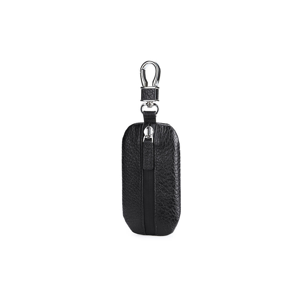 Leather Car Key Cases Men Wallets Key Holder Housekeeper Covers Zipper Bag Keychain Cover For Keys Organizer Bag Black 885659296581