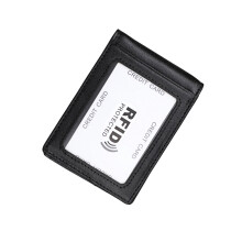 Leather Money Clips For Women Man RFID Slim Bifold Male Purse Billfold Wallet Money Clip Female Clamp For Money Case