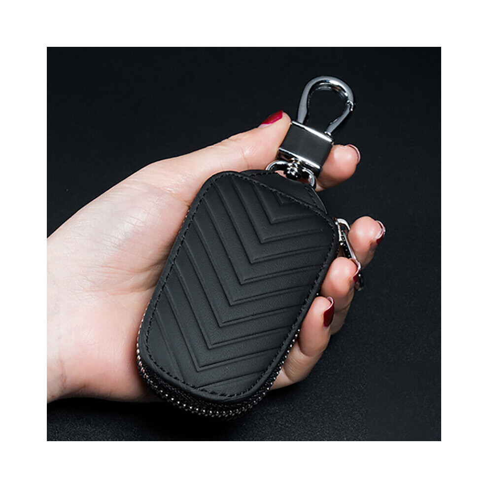 Leather Car Key Zipper Multi-Function Remote Control Protector Cover Small Wallets Zipper Car Key Car Keys Brown 885659299599