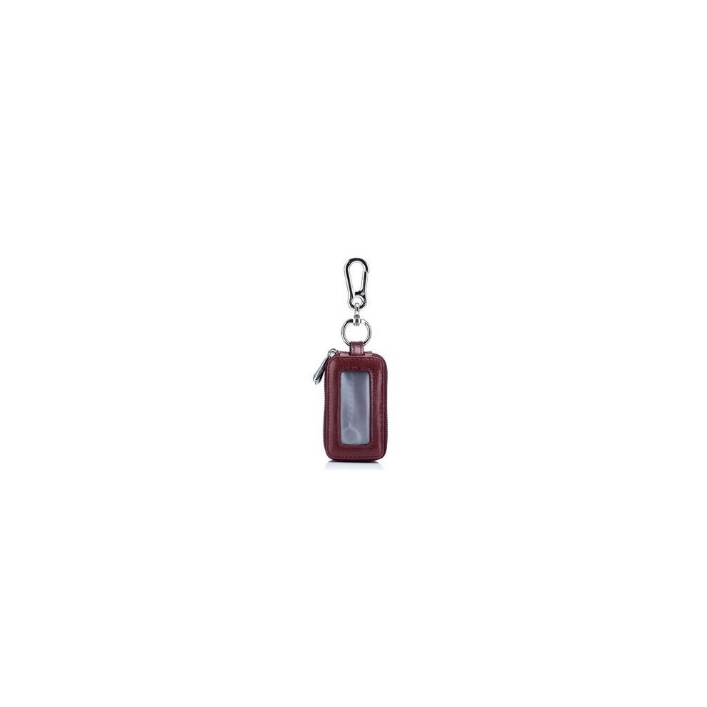 Men Women Car Key Holder Leather Double Zipper Motor Key Case Unisex Organizer Multifunctional Housekeeper Black 885659302596