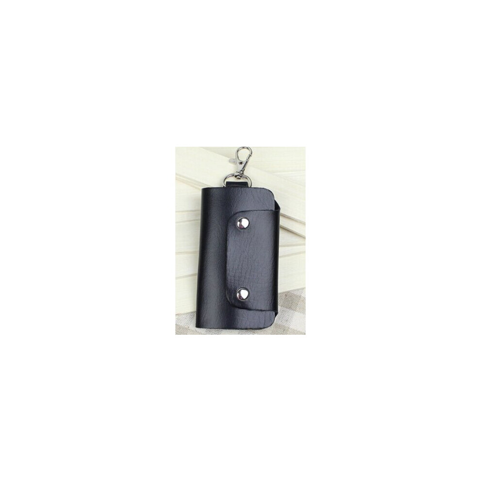 Pu Leather Housekeeper Holders Car Keychain Key Holder Bag Case Wallet Cover Leather Key Holder Leather Keychain Black 885659301551