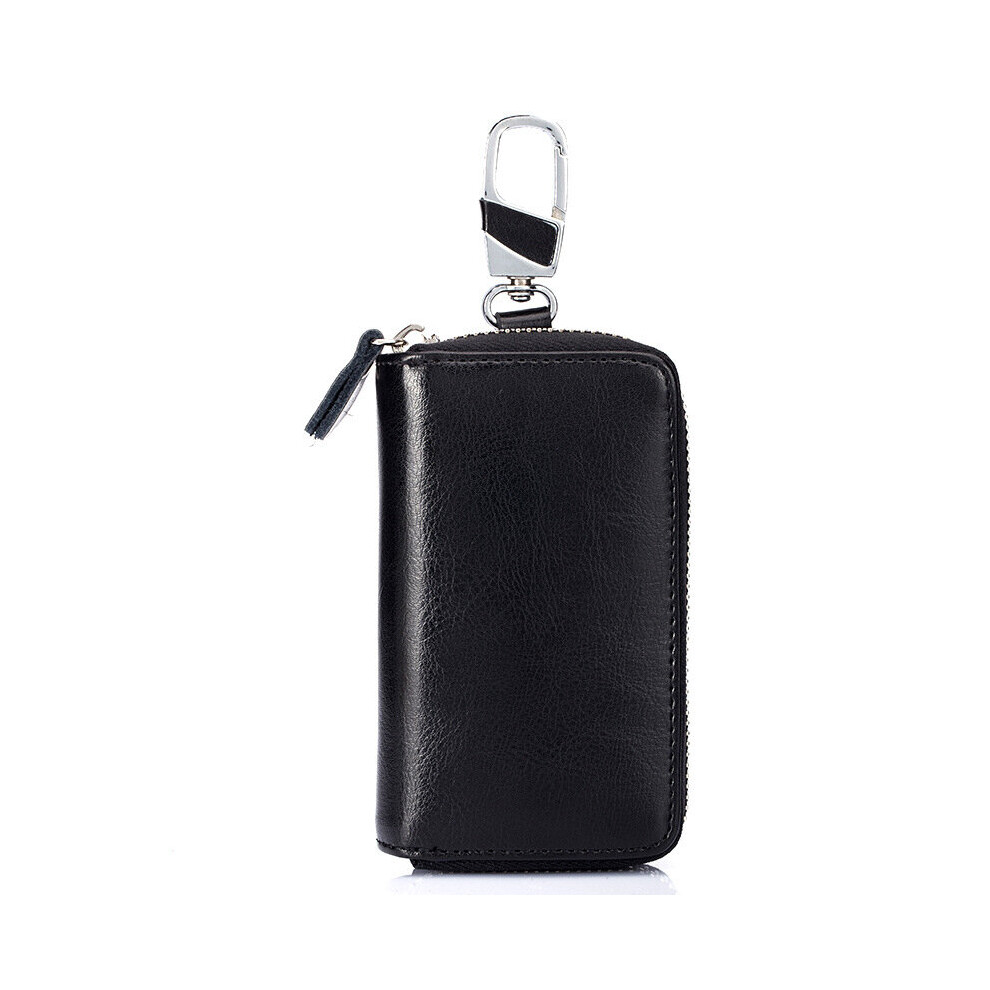 High Split Leather Keychain Unisex Key Bag Car Key Holder Multifunction Organizer Wallet Colorful Housekeeper Keys Pouch Black 885659301636
