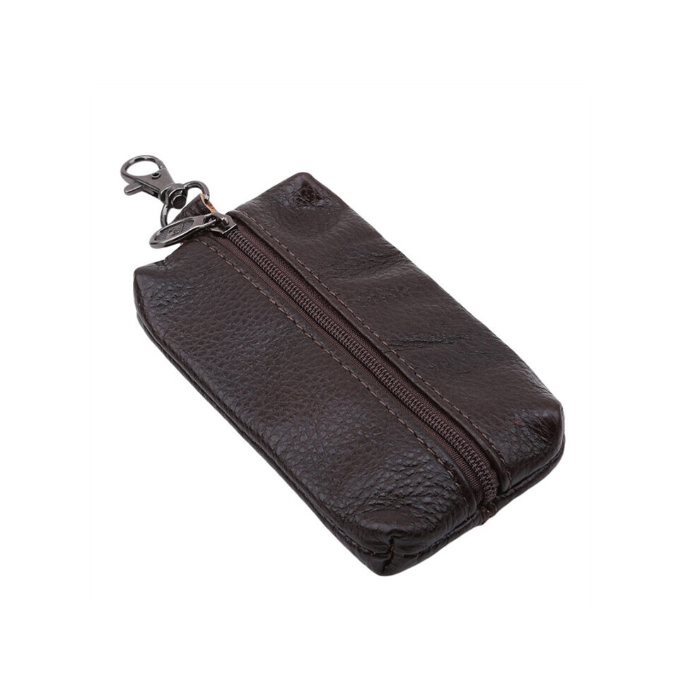Leather Key Wallets For Men Key Holder Women Men Car Key Organizer Housekeeper Zipper Key Case Bag Black 885659302886