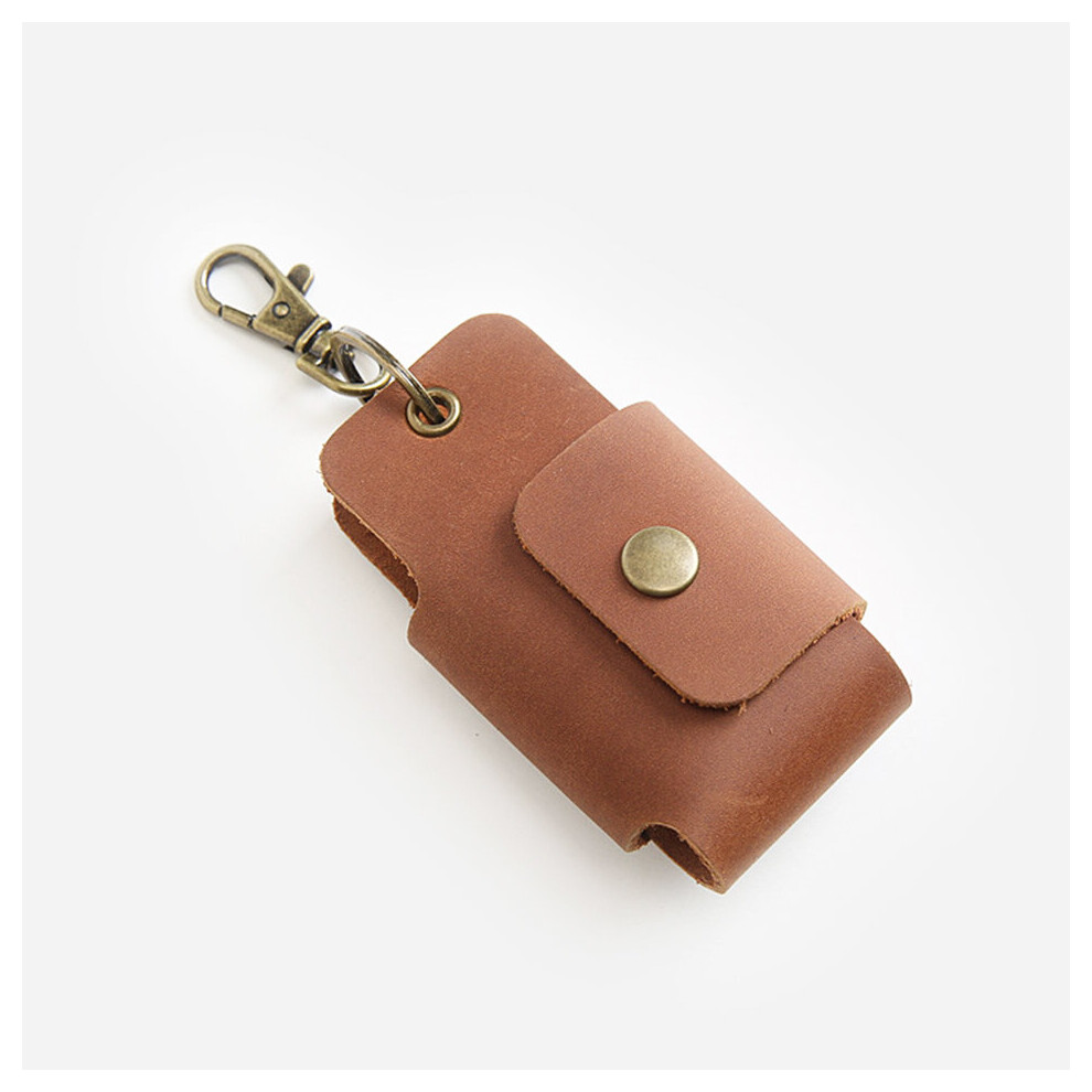 Leather Key Holder Diy Car Key Wallet Smart Keychain Key Organizer Unisex Solid Folder Keys Wallet Chain Purse Shape Housekeeper Brown 885659305580