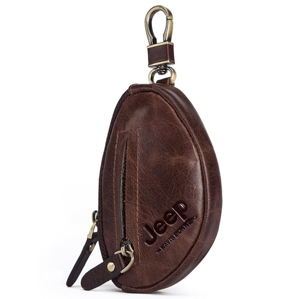 Small Men's Car Keys Wallets Cowhide Leather Male Key Holder Organizer Housekeeper Keychain Purse Key Ring Bag Keys Case Brown 885659309984