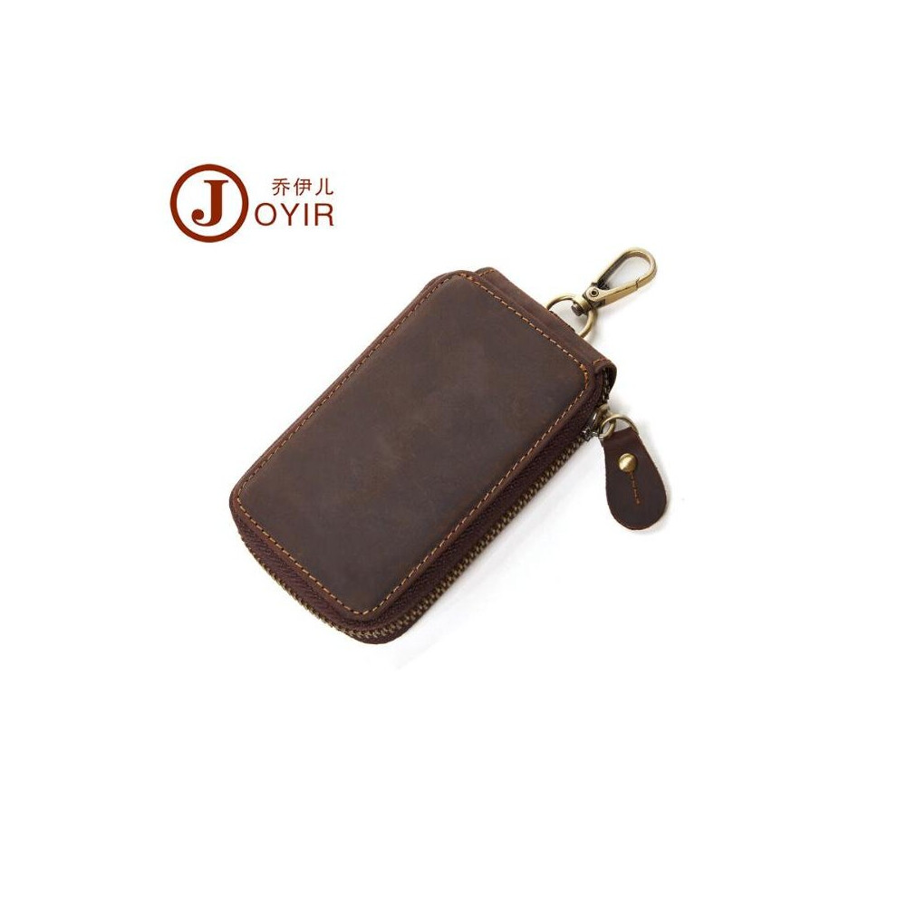 First Layer Cowhide Car Key Case Crazy Horse Leather Retro Leather Car Brown 885659308888