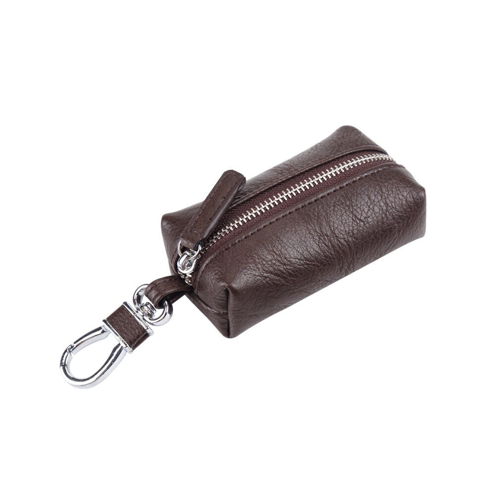 Car Key Case Pu Leather Men Women Key Holder Housekeeper Zipper Bag Keychain Pouch Unisex Organizer Car Key Bag Brown 885659313318