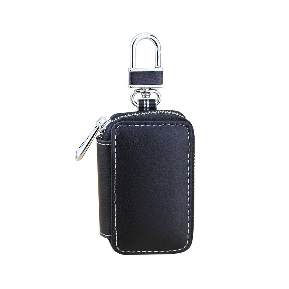 Unisex Leather Key Wallet Men Car Key Holder Keys Organizer Lady Housekeeper Keychain Covers Key Case Pouch Black 885659312663