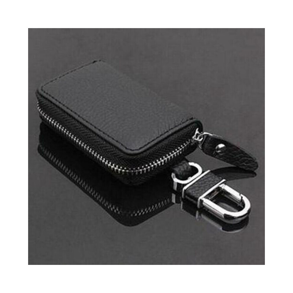 Newest Pu Leather Car Auto Truck Leather Zipper Key Case Cover Holder Bag For Universal Care Key Black 885659312731
