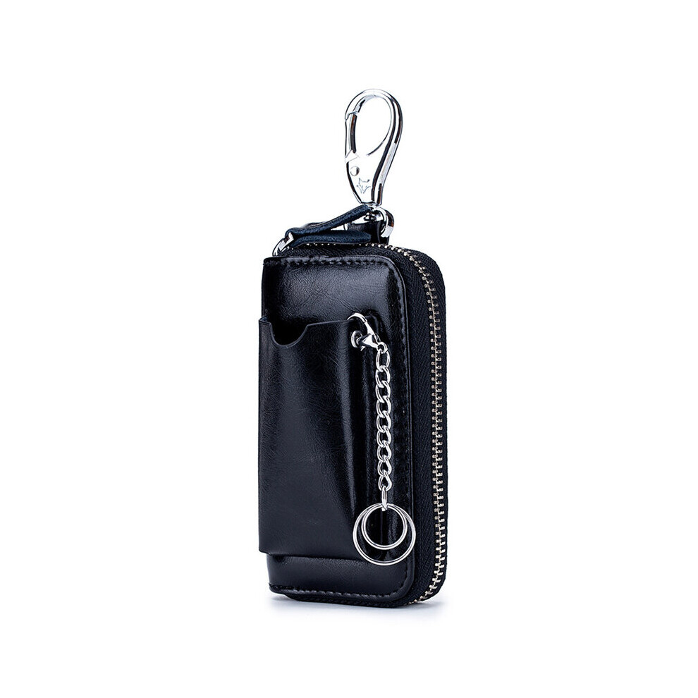 Key Wallets Pu Leather Men Car Key Holders Multifunction Zipper Home Key Case Housekeeper Women Keychain Case Black 885659313417