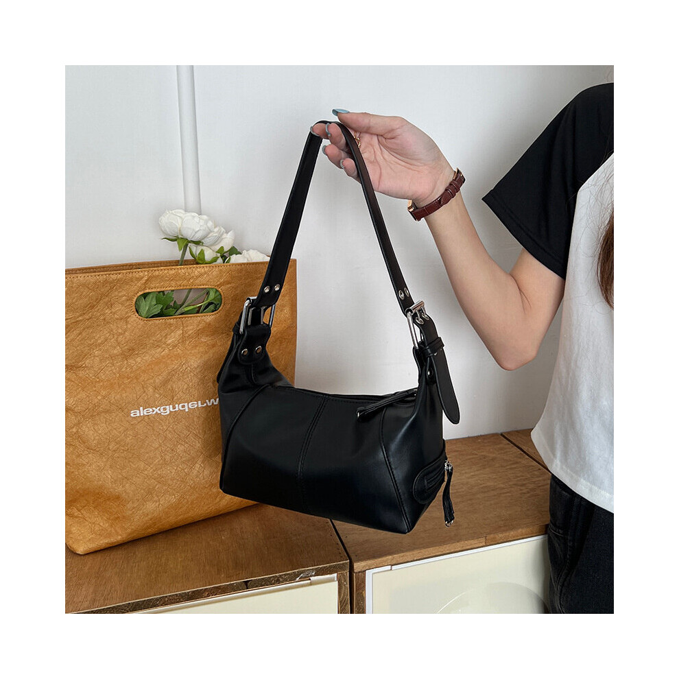 Women's Leather Zipper Handbags Single Shoulder Portable Underarm Tote Bag-image-OPC-PBSJT7X-NEW