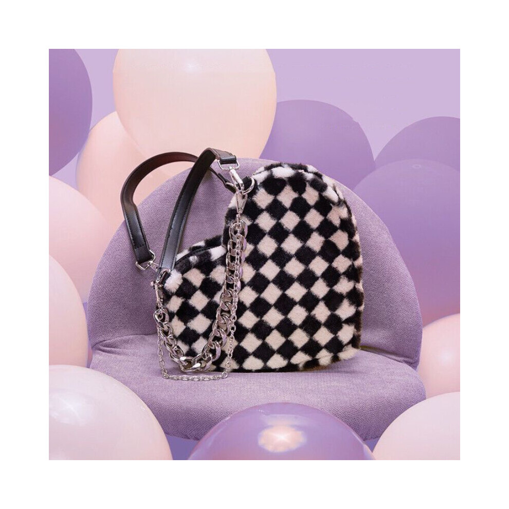 Harajuku Plaid Chain Shoulder Totes Bag Woman Purse Heart Bolsa Feminina Punk Y2K Handbags and Purses-image-OPC-PBSJVCS-NEW