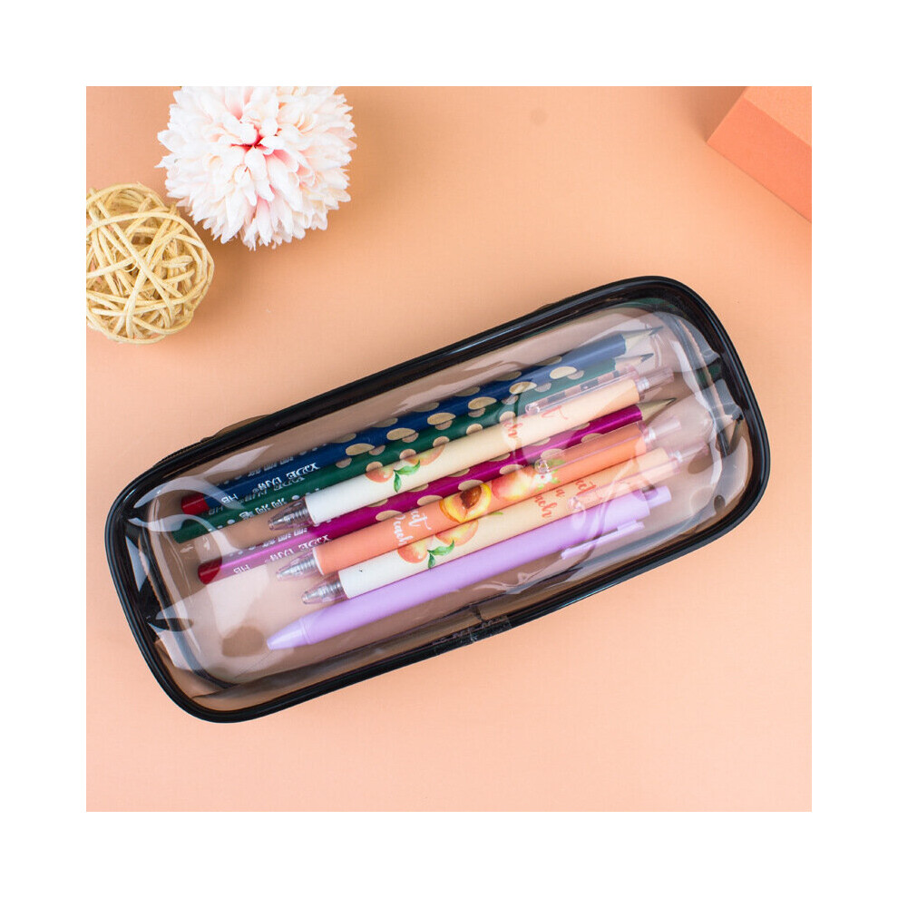 Women's Cosmetic Bag Transparent Travel Accessories Makeup Zipper Bag Waterproof for Girl Student PVC Brush Pencil Case Pouch