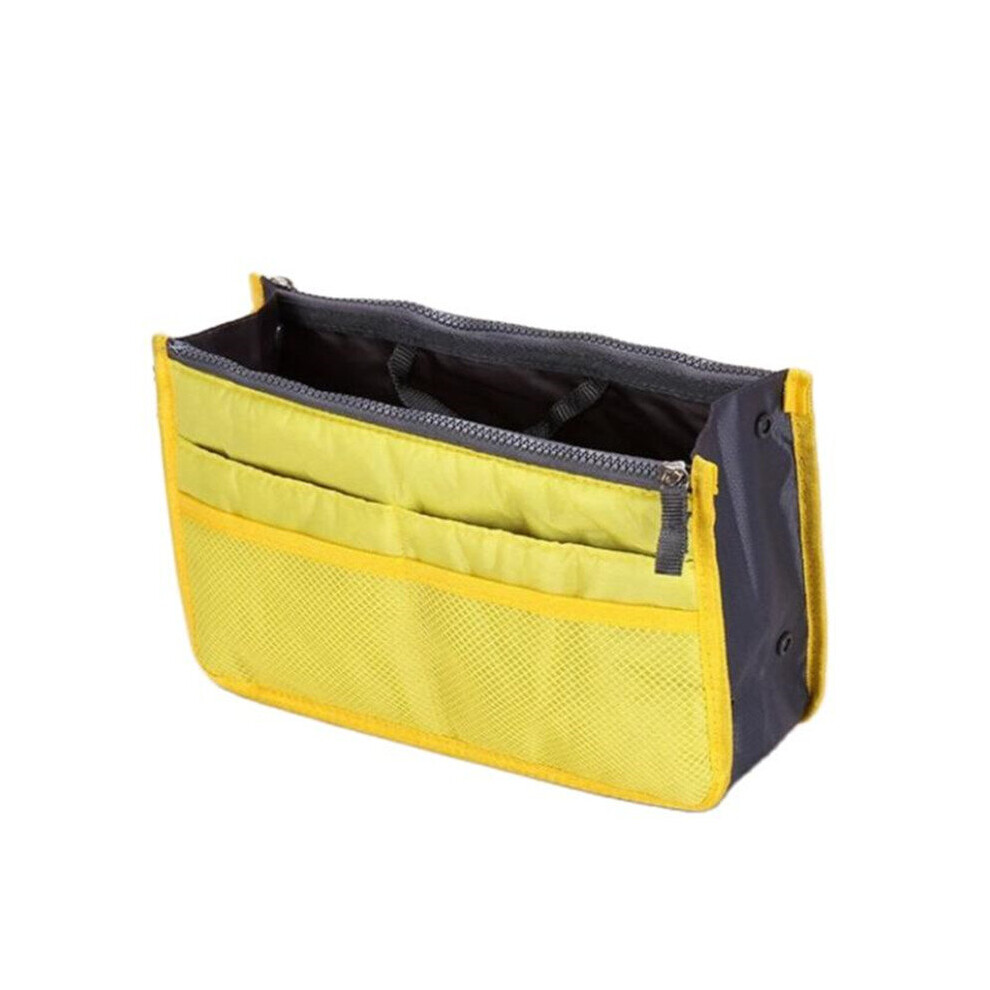 Brown Organizer Insert Bag Women Nylon Travel Insert Organizer Handbag Purse Large Liner Lady Makeup Cosmetic Bag Female Tote