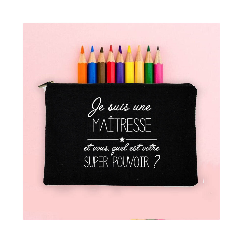 Teacher French Print Large Capacity Pencil Case School Stationery Supplies Storage Bags Travel Wash Pouch Teacher-image-OPC-PBSJYDK-NEW