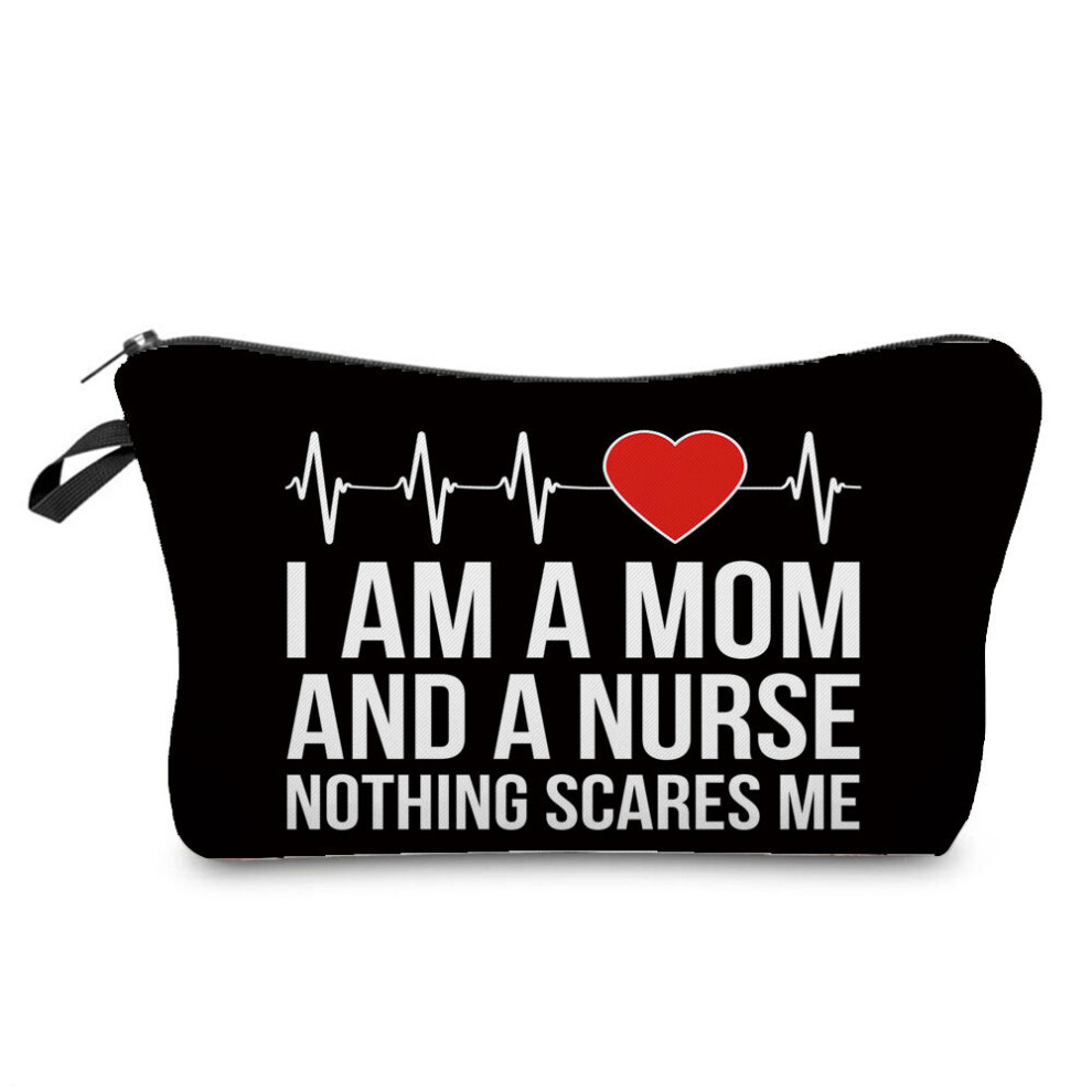 Cartoon Dentist Nurse Print Cosmetic Bags Women Makeup Bag Heat Transfer Multifunction Organizer Pencil Cases