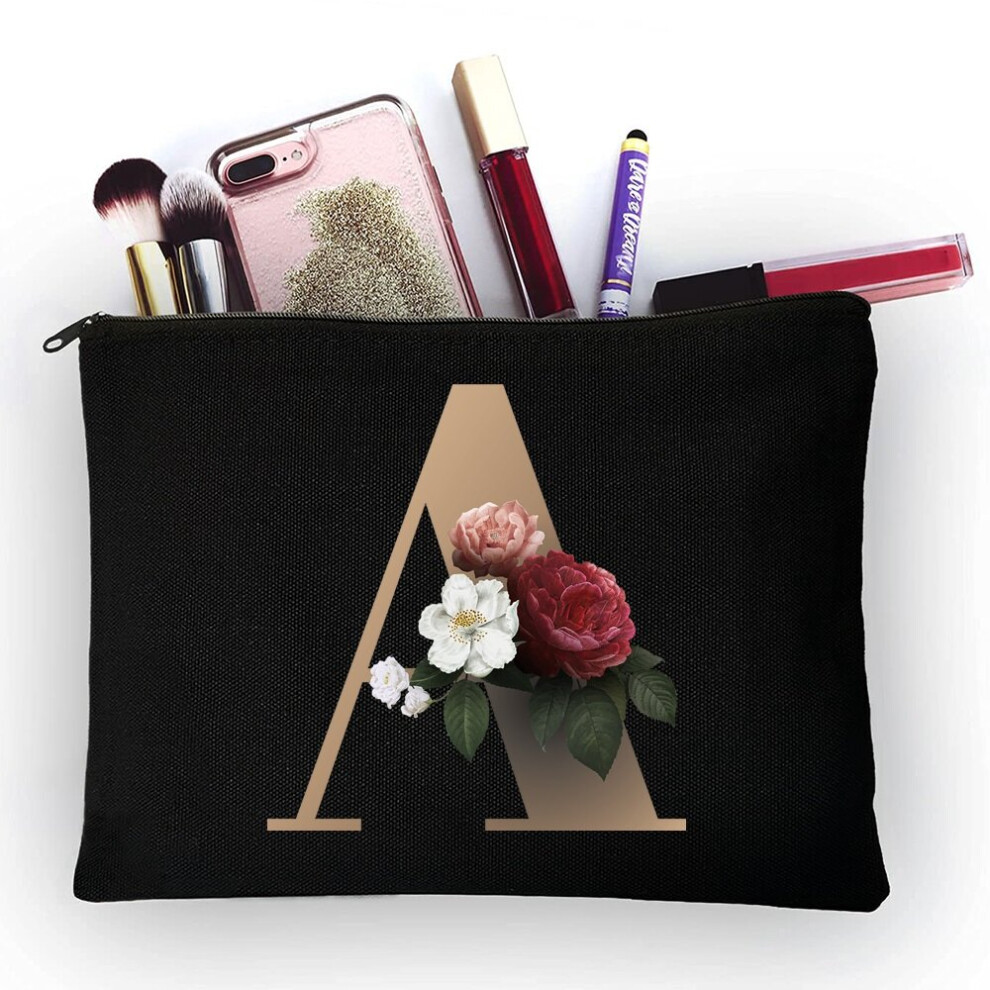 Girl Makeup Bag Golden Letter Pattern Classic Organizer Bag Pouches for Travel Bags Pouch Women's Cosmetic Bag