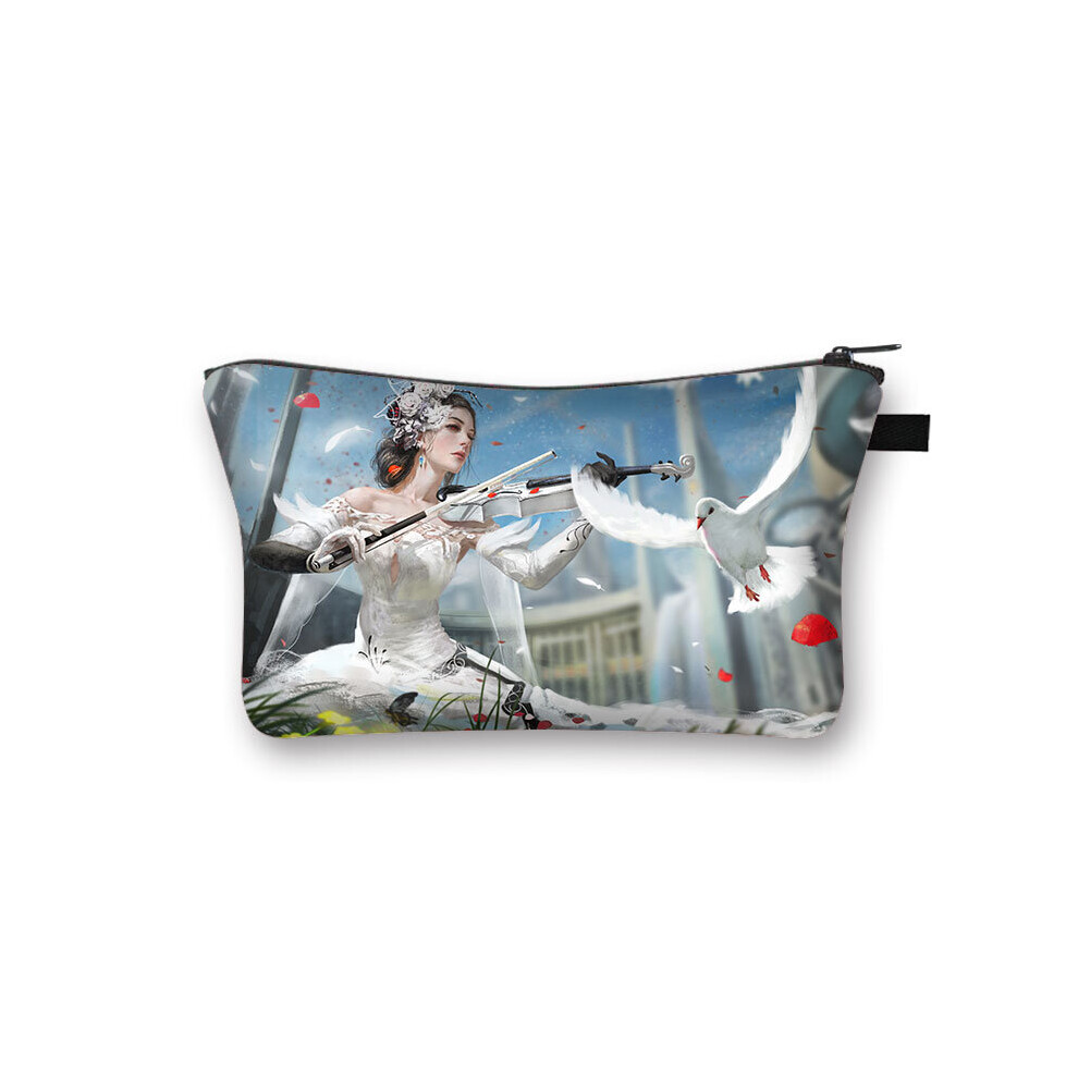 Music Notes Cosmetic Case Women Makeup Bags Piano / Guitar Ladies Storage Bags for Travel Female Cosmetic Organizers Bag