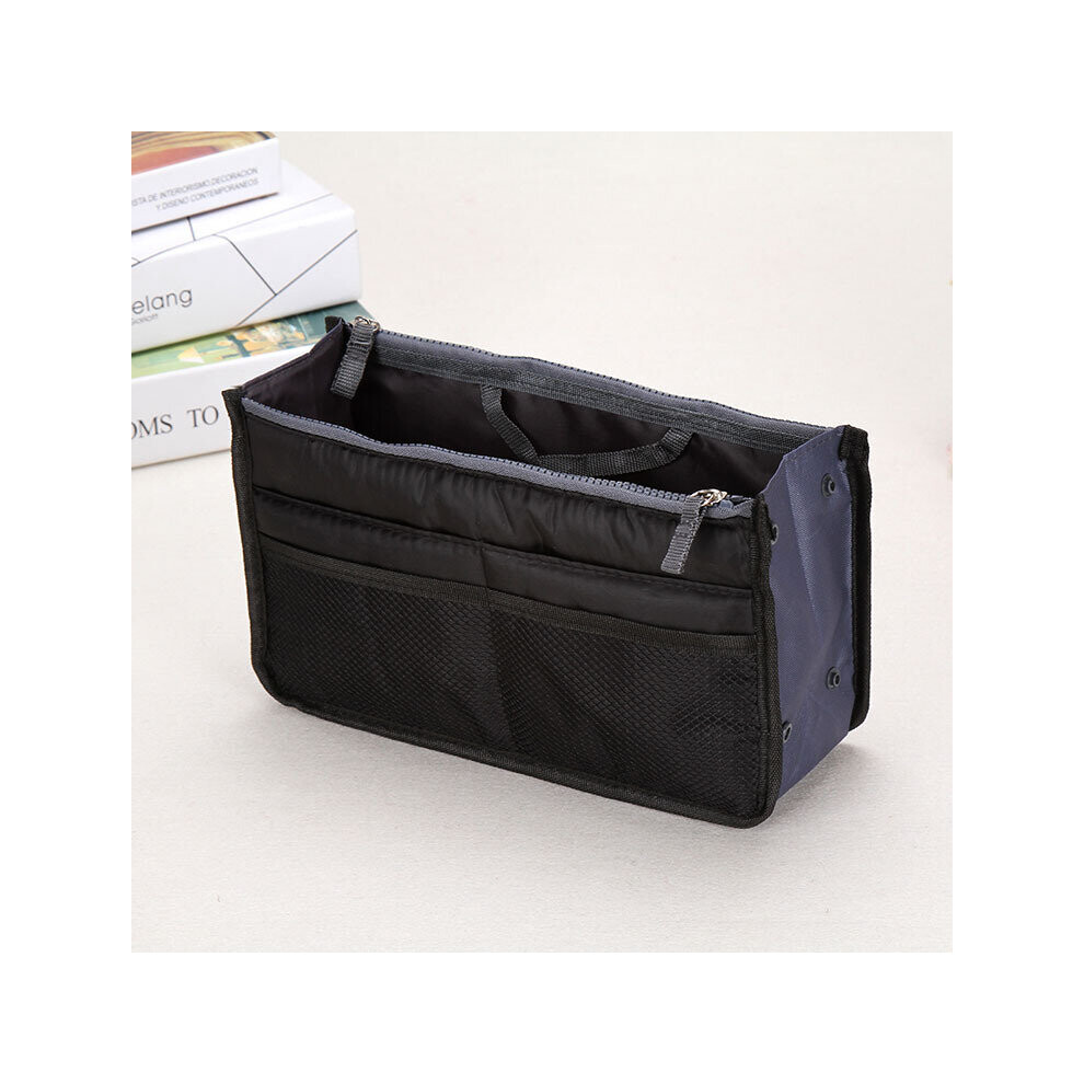 Black Organizer Insert Bag Women Nylon Travel Insert Organizer Handbag Purse Large Liner Lady Makeup Cosmetic Bag Female Tote
