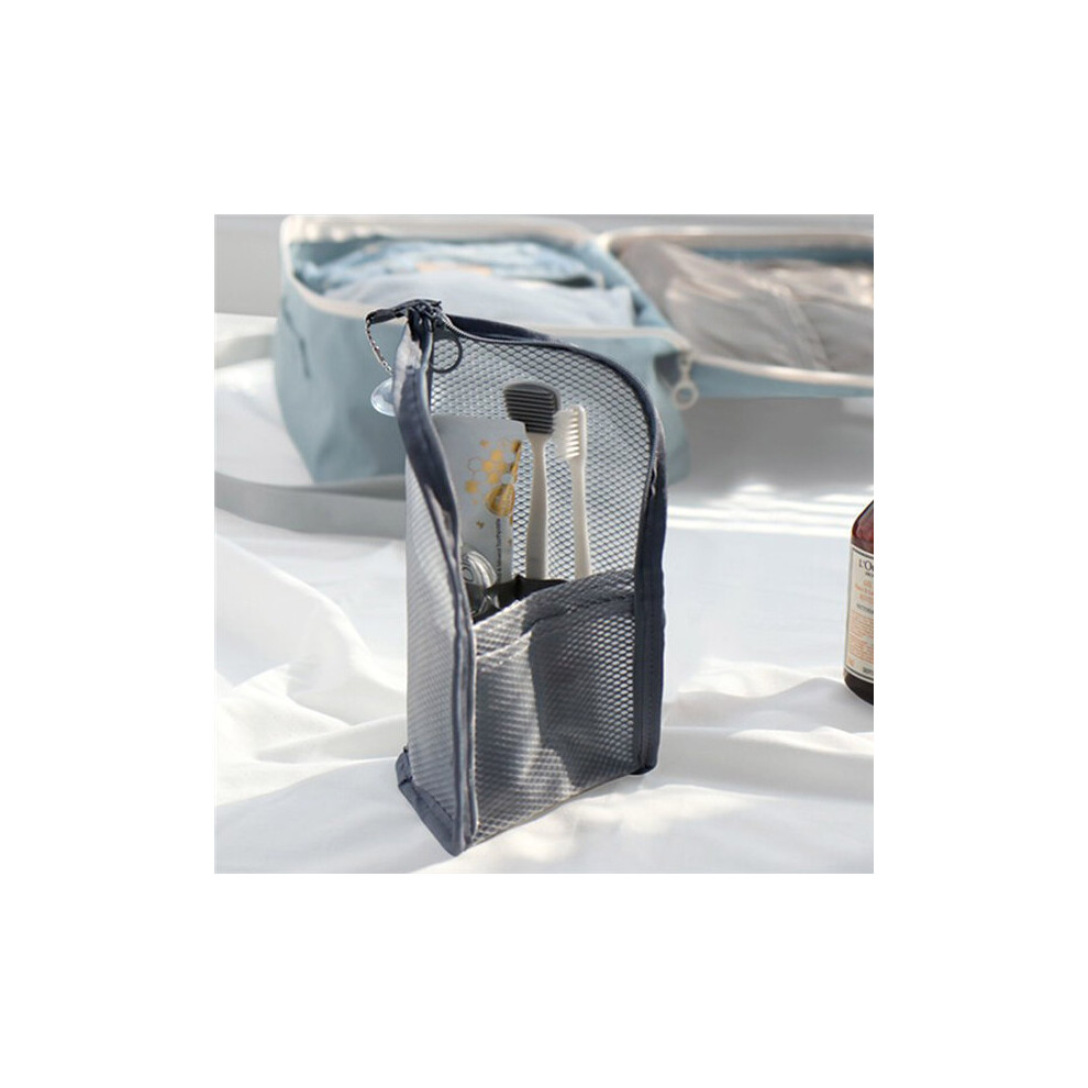 1 Pc Folding Zipper Travel Makeup Brush Bag Portable Mesh Cosmetic Bag Travel Makeup Bag Toothbrush Washing Organizer