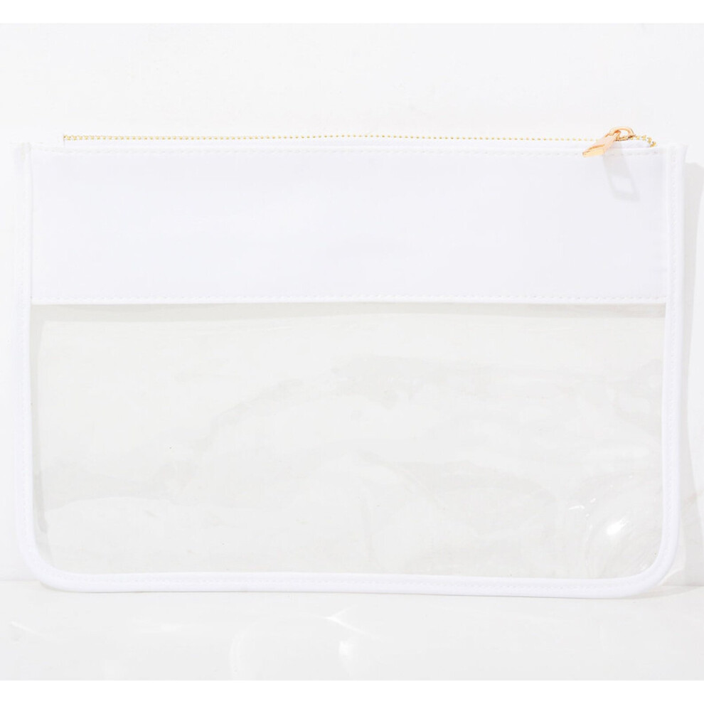 Ladies Transparent Waterproof Cosmetic Bag Pouch PVC Clear Flat Makeup Organizing Bags With Zipper