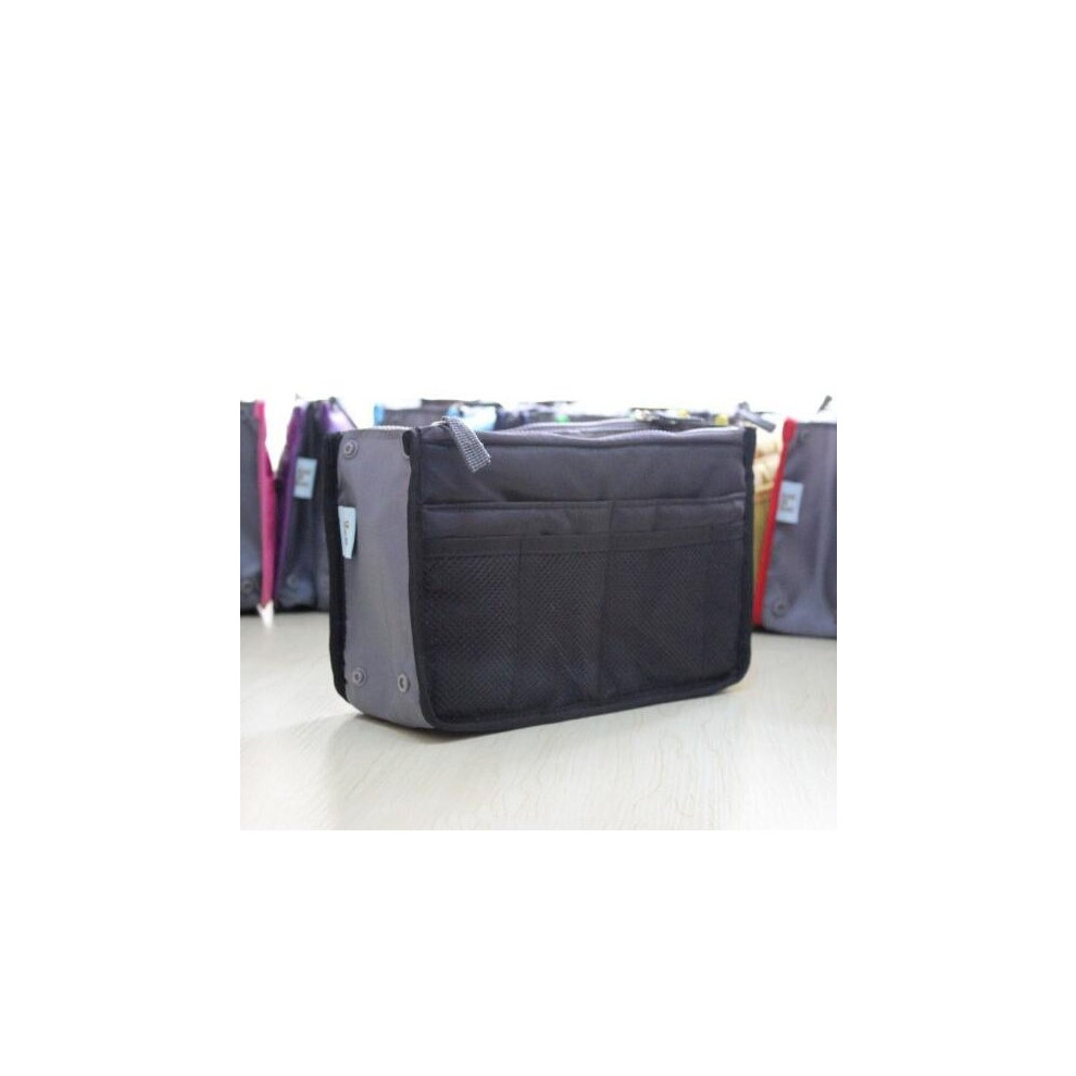 Brown Ladies Zipper Small Bag Women's Cosmetic Organizer Functional Insert Purse Large Makeup Storage Travel Handbag