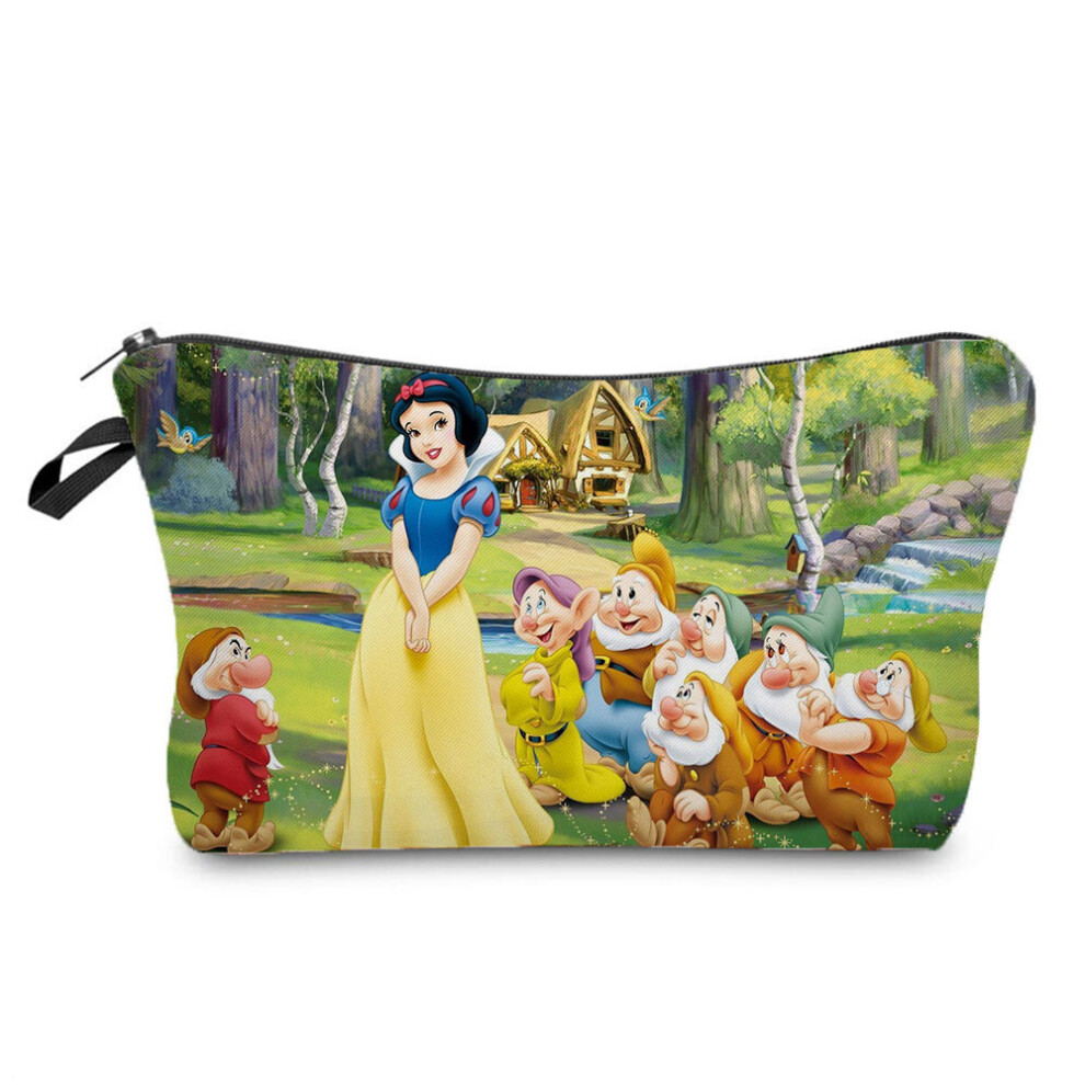 Princess Snow and Seven Dwarfs Printing Makeup Bag Girl Organizer Bag Child Candy Bag Lady Mini Travel Cosmetic Bag