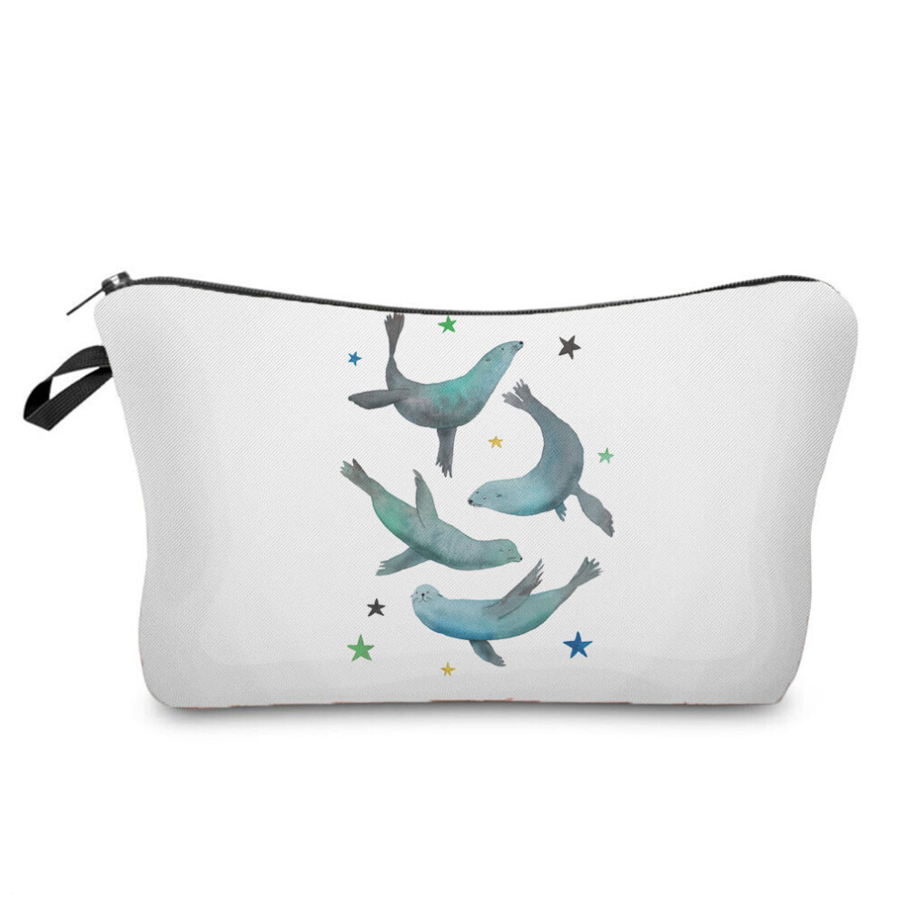 Fresh Print Whale Sea Series Women Bag Large Capacity Cosmetic Bags Organizer Bag Eco Makeup Bag Child Pencil Case